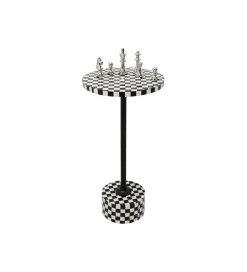 KARE Stolik kawowy DOMERO CHESS 25 cm czarno biały