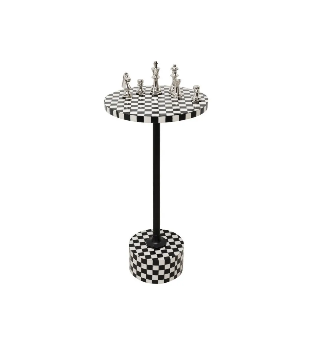 KARE Stolik kawowy DOMERO CHESS 25 cm czarno biały