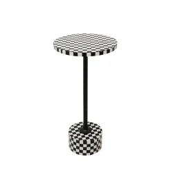 KARE Stolik kawowy DOMERO CHESS 25 cm czarno biały