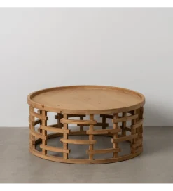 Zona-Design Stolik kawowy EMANEL 80 cm drewno jodła