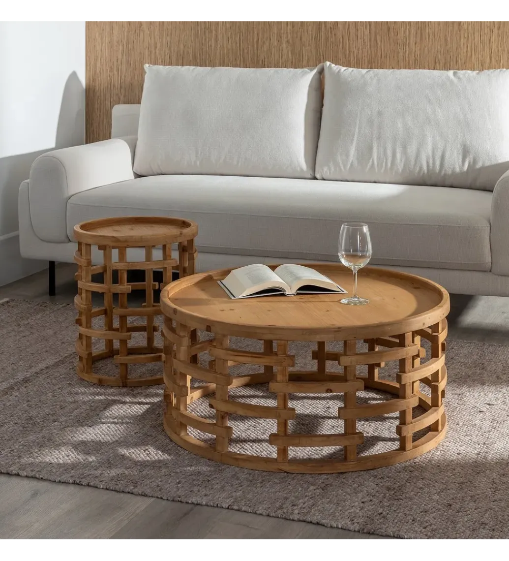 Zona-Design Stolik kawowy EMANEL 80 cm drewno jodła