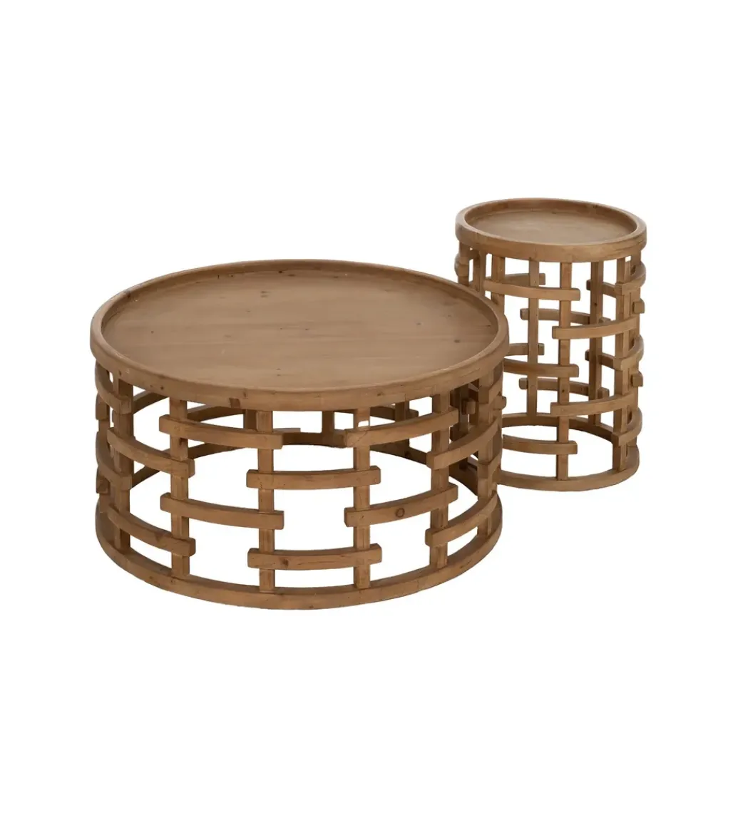 Zona-Design Stolik kawowy EMANEL 80 cm drewno jodła