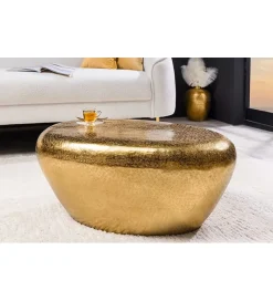 Invicta Interior - przedsprzedaż Stolik kawowy EROCK 75 cm złoty