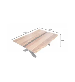 Invicta Interior - przedsprzedaż Stolik kawowy EUFRAT Amazonas 105 cm drewno akacja