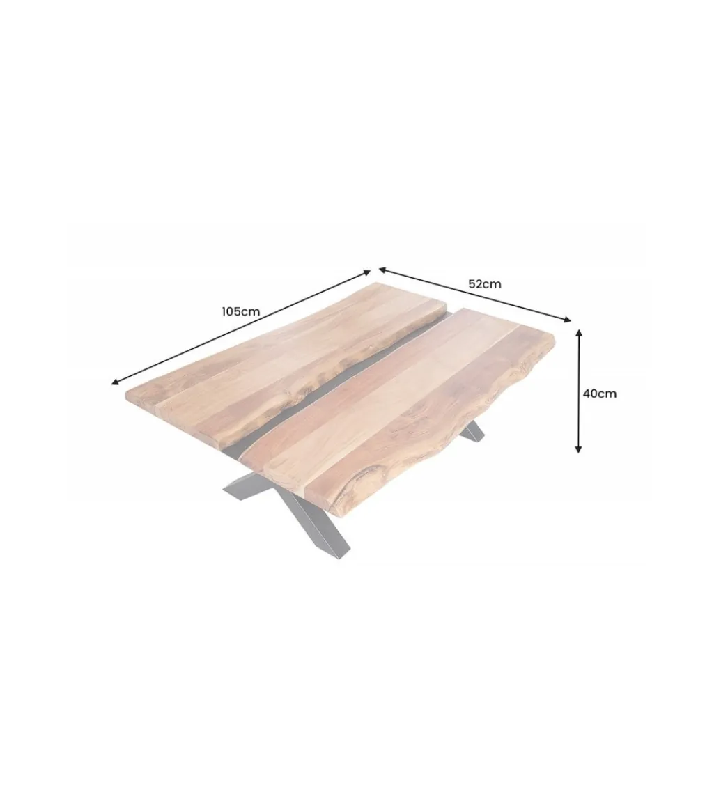 Invicta Interior - przedsprzedaż Stolik kawowy EUFRAT Amazonas 105 cm drewno akacja