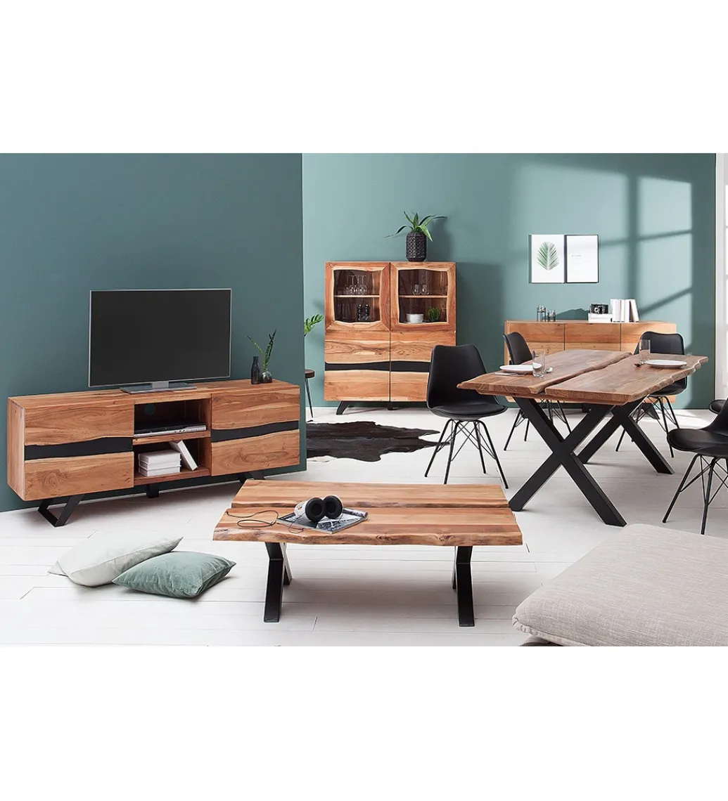 Invicta Interior - przedsprzedaż Stolik kawowy EUFRAT Amazonas 105 cm drewno akacja