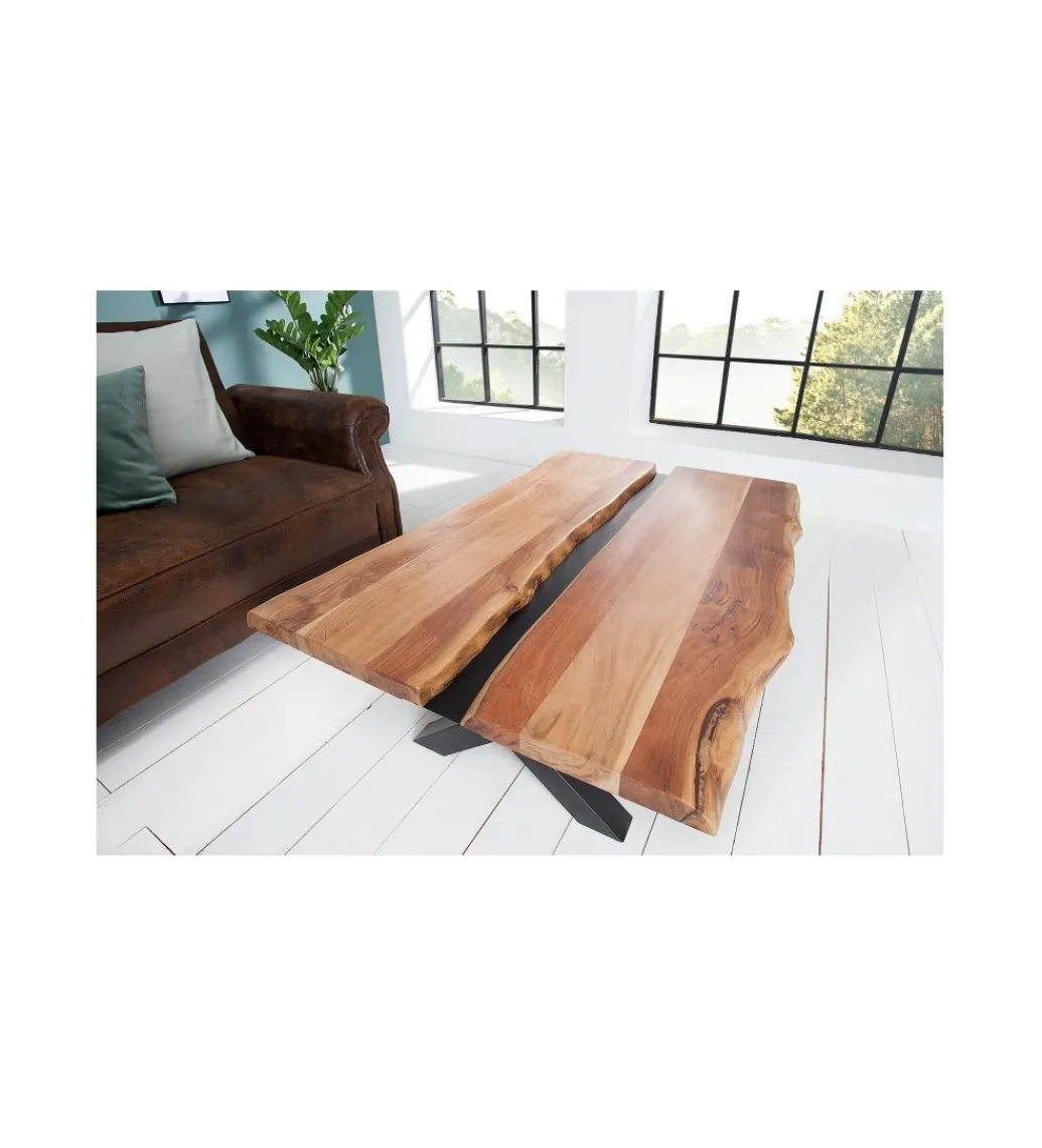 Invicta Interior - przedsprzedaż Stolik kawowy EUFRAT Amazonas 105 cm drewno akacja