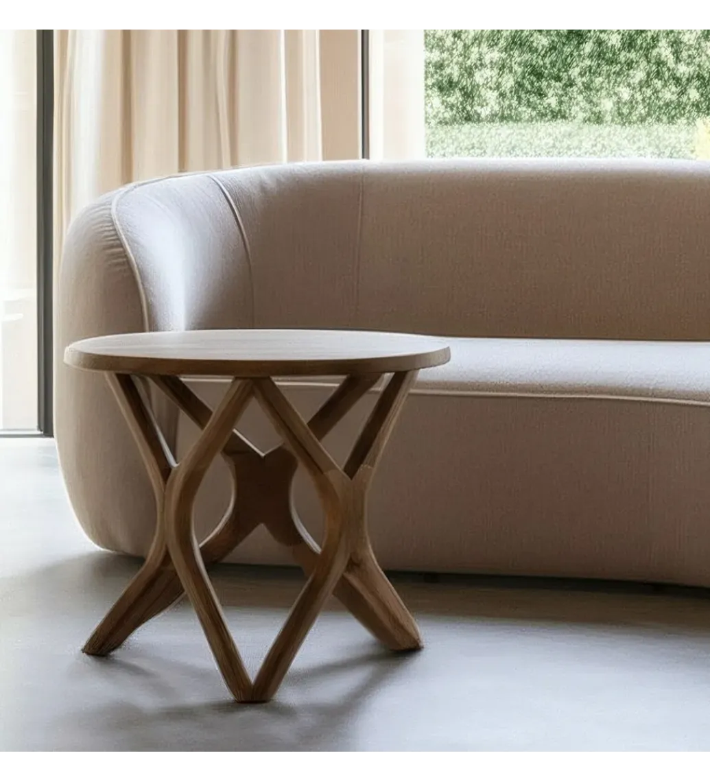 Zona-Design Stolik kawowy HOKE 60 cm drewno mango