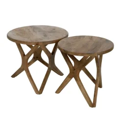 Zona-Design Stolik kawowy HOKE 60 cm drewno mango
