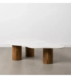 Zona-Design Stolik kawowy HUGI 135 cm marmur drewno mango