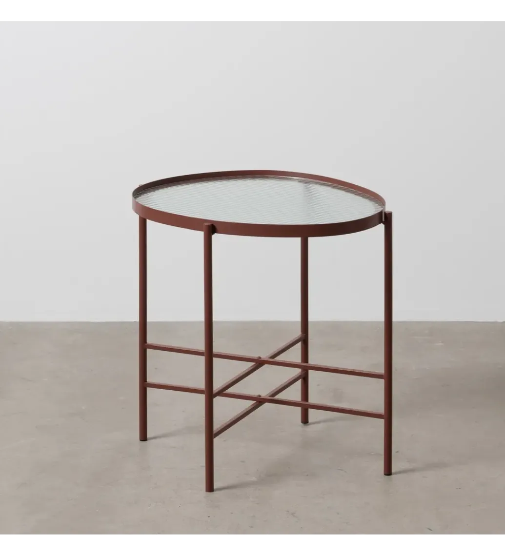 Zona-Design Stolik kawowy INDUSTRIAL 55 cm Ciemna Terakota