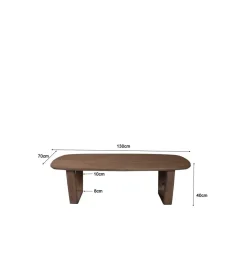 LF-Design Stolik kawowy KORTE 130 cm drewno mango brązowe