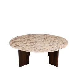 J-Line Stolik kawowy MATHILDE 90 cm w optyce marmuru