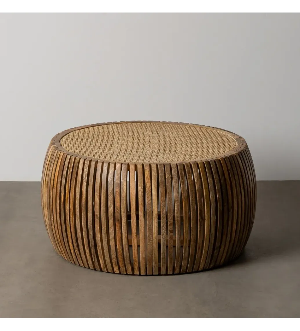 Zona-Design Stolik kawowy MURPI 75 cm drewno mango rattan