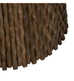 DENZO Stolik kawowy NIZAMES 80 cm drewno mango marmur