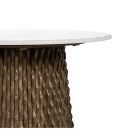 DENZO Stolik kawowy NIZAMES 80 cm drewno mango marmur
