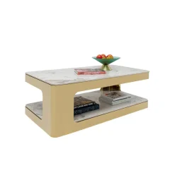 KARE Stolik kawowy NUBE DUO 130 cm złoty efekt marmur