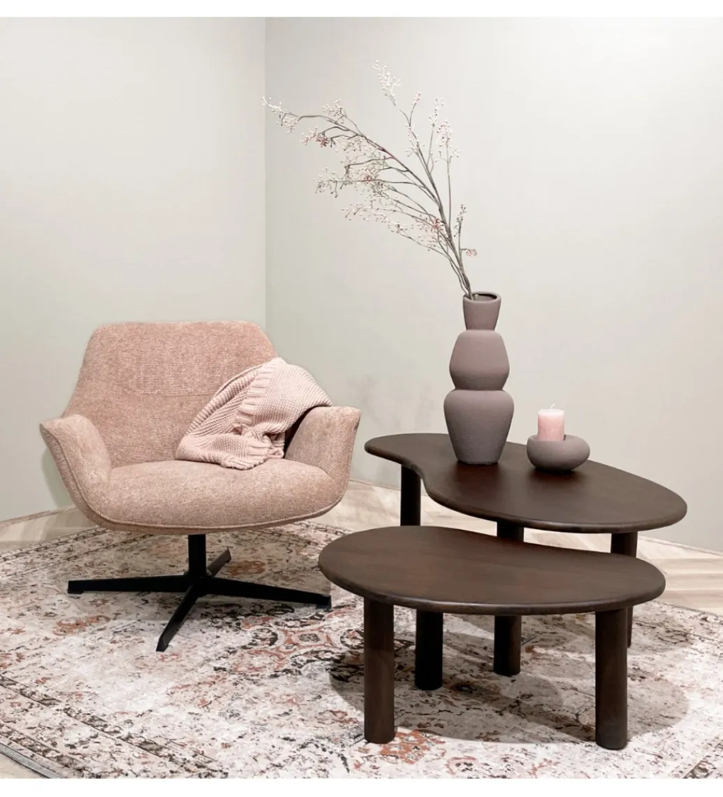 LF-Design Stolik kawowy NUBI set 2 drewno mango brąz