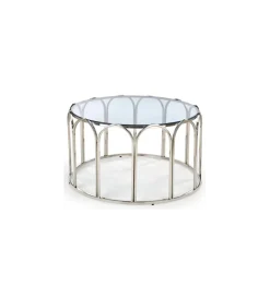 Halmar Stolik kawowy OLIVIA 80 cm srebrny