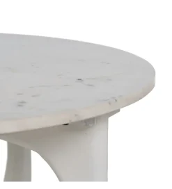 Zona-Design Stolik kawowy ONAKI 75 cm drewno mango marmur biały