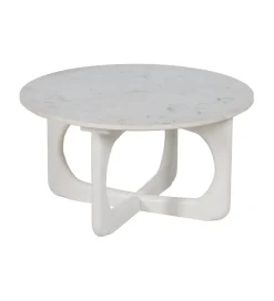 Zona-Design Stolik kawowy ONAKI 75 cm drewno mango marmur biały
