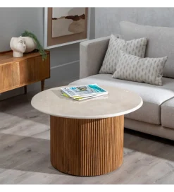 Zona-Design Stolik kawowy OPAK 76 cm drewno mango naturalny