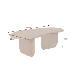 Invicta Interior - przedsprzedaż Stolik kawowy ORGANIC 120 cm drewno mango