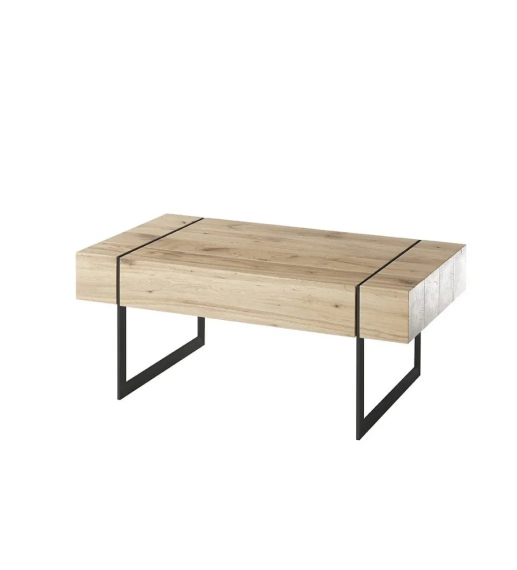 MCA Stolik kawowy PAPHOS 110 cm w optyce dąb sękaty