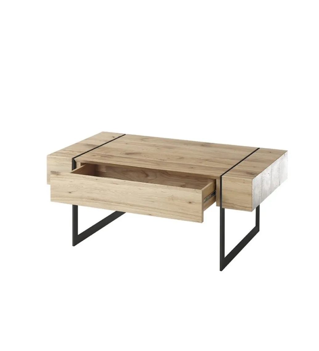 MCA Stolik kawowy PAPHOS 110 cm w optyce dąb sękaty