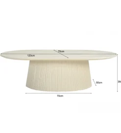 LF-Design Stolik kawowy PATO 120 cm drewno mango biała