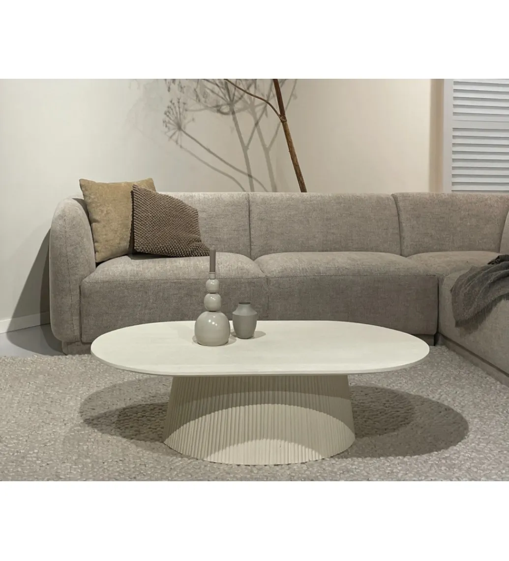 LF-Design Stolik kawowy PATO 120 cm drewno mango biała