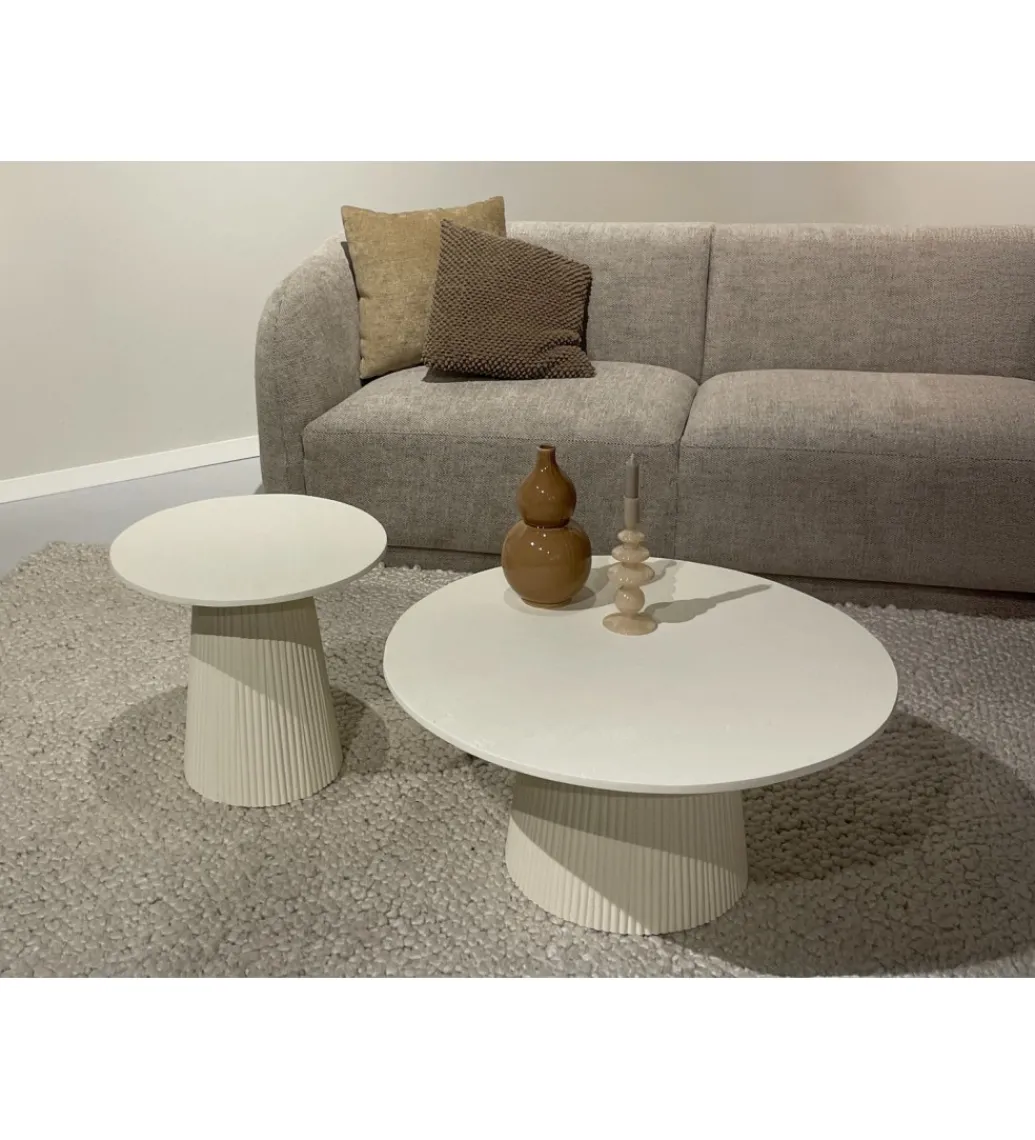 LF-Design Stolik kawowy PATO 80 cm drewno mango biała