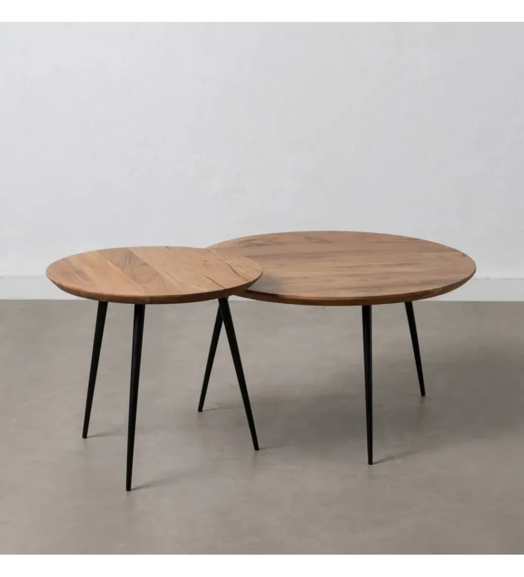 Zona-Design Stolik kawowy PIRLO SET II drewno akacja