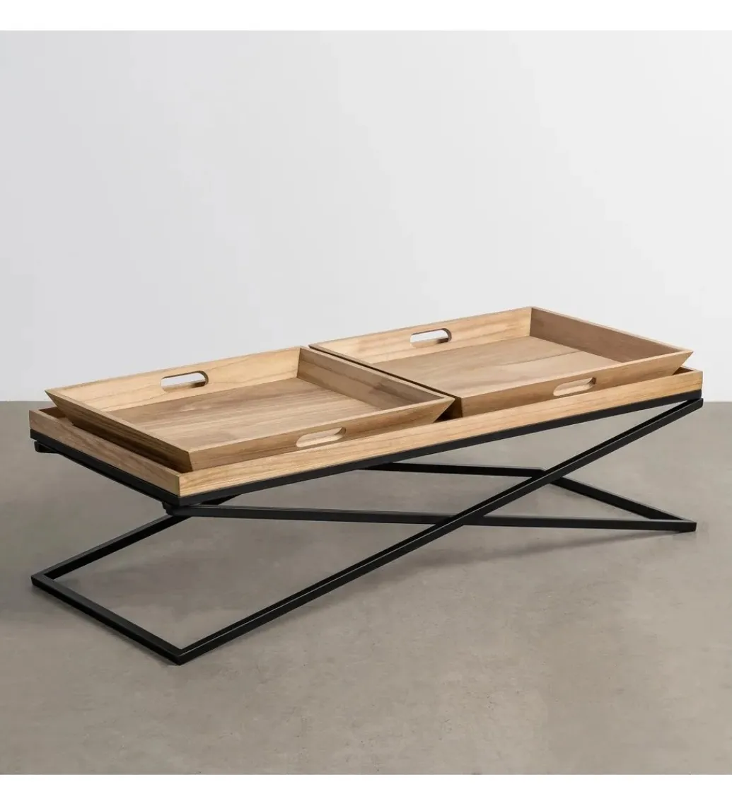 Zona-Design Stolik kawowy RENAKONY 113 cm naturalny czarny