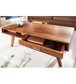 Invicta Interior - przedsprzedaż Stolik kawowy Retro 100 cm drewno Sheesham