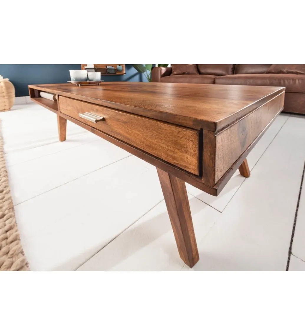 Invicta Interior - przedsprzedaż Stolik kawowy Retro 100 cm drewno Sheesham