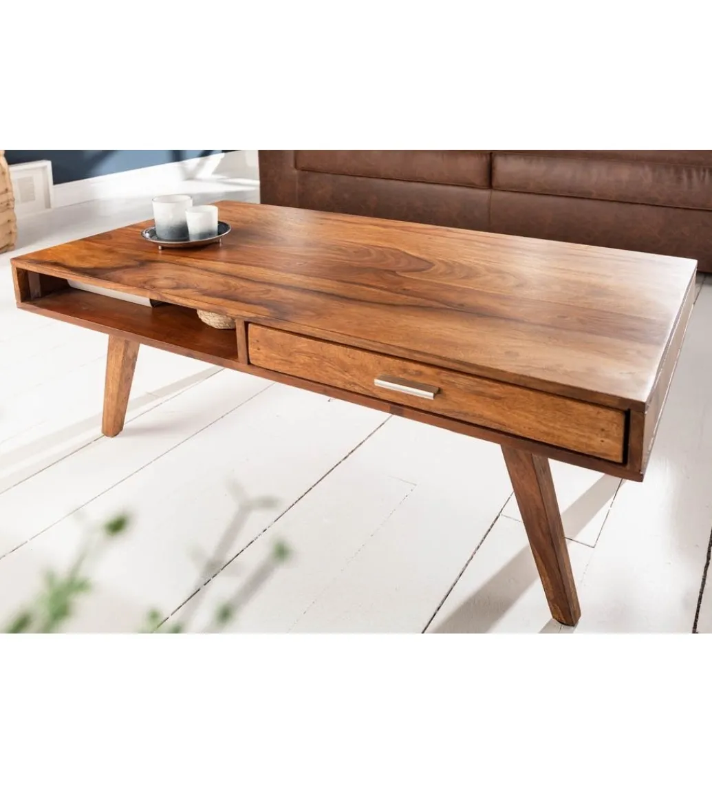 Invicta Interior - przedsprzedaż Stolik kawowy Retro 100 cm drewno Sheesham