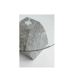 KARE Stolik kawowy ROCKY 90 cm szary marmur