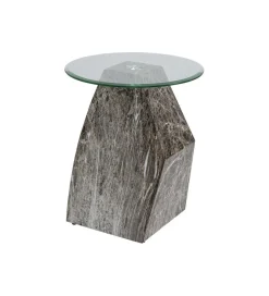 KARE Stolik kawowy ROCKY 45 cm szary marmur