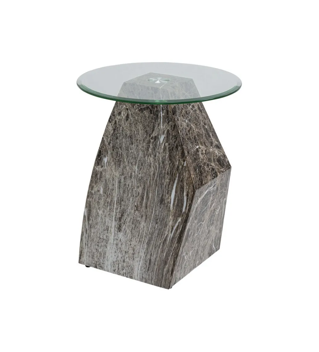 KARE Stolik kawowy ROCKY 45 cm szary marmur