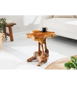 Invicta Interior - przedsprzedaż Stolik kawowy ROOT 40 cm drewno teak naturalny