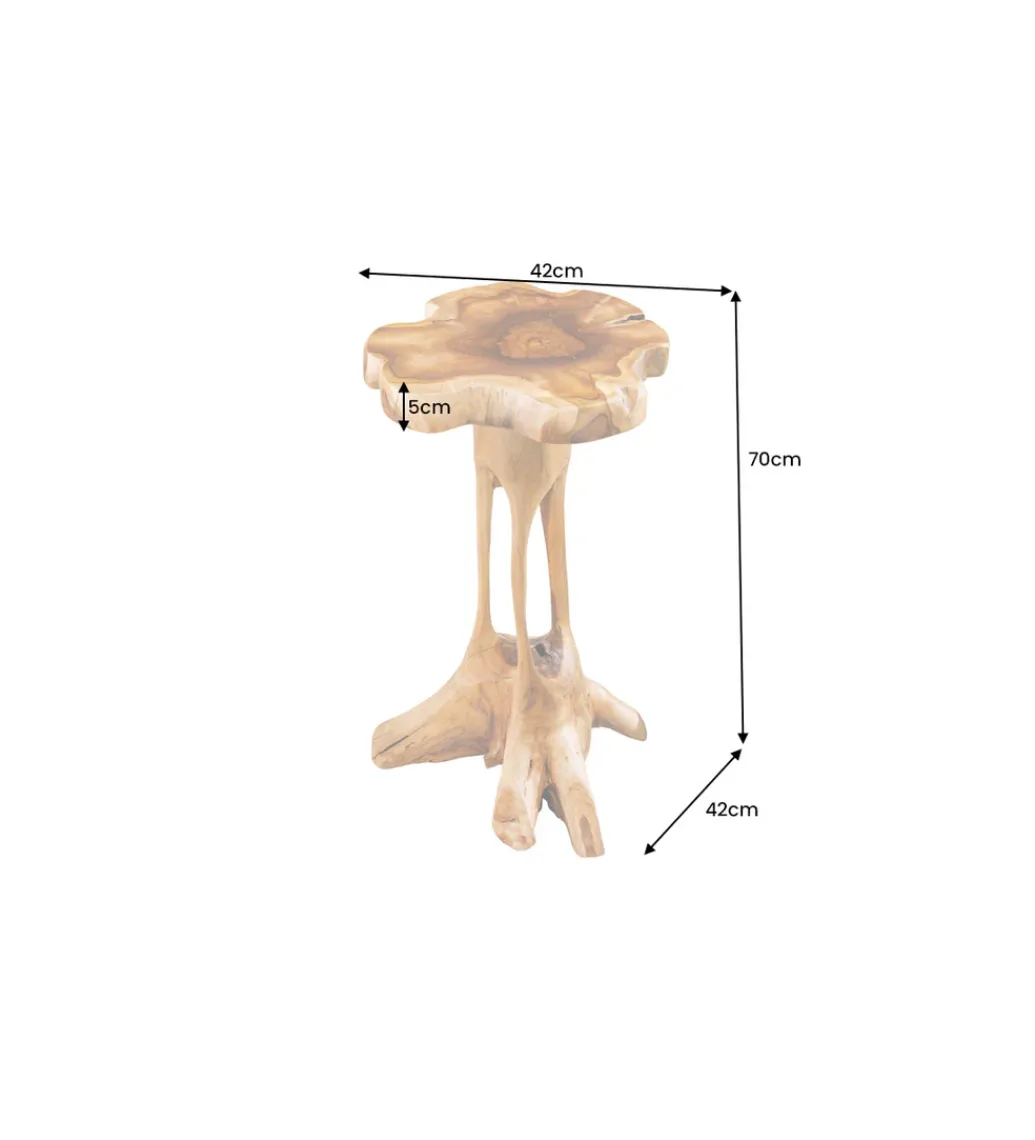 Invicta Interior - przedsprzedaż Stolik kawowy ROOT 70 cm drewno teak naturalny