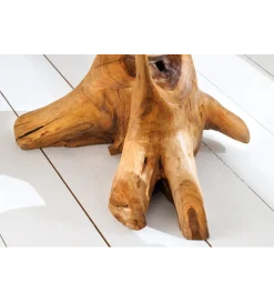 Invicta Interior - przedsprzedaż Stolik kawowy ROOT 70 cm drewno teak naturalny