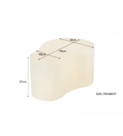 LF-Design Stolik kawowy SANDI Organic 50 cm kremowy
