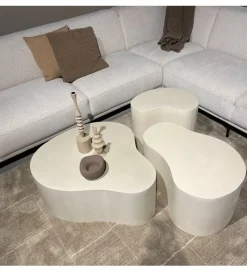 LF-Design Stolik kawowy SANDI Organic 70 cm kremowy