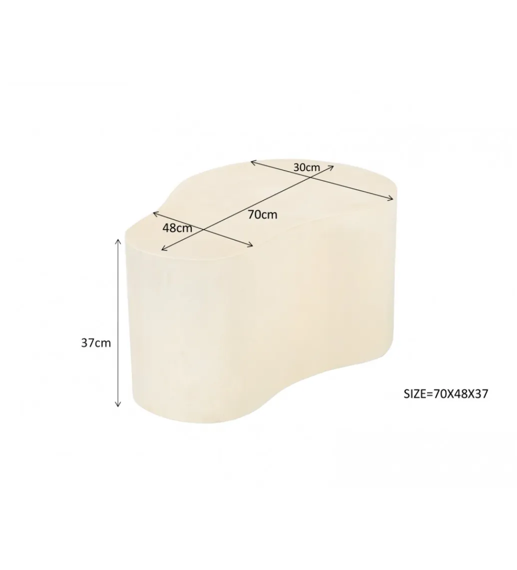 LF-Design Stolik kawowy SANDI Organic 70 cm kremowy