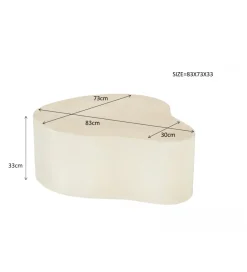 LF-Design Stolik kawowy SANDI  Organic 83 cm kremowy