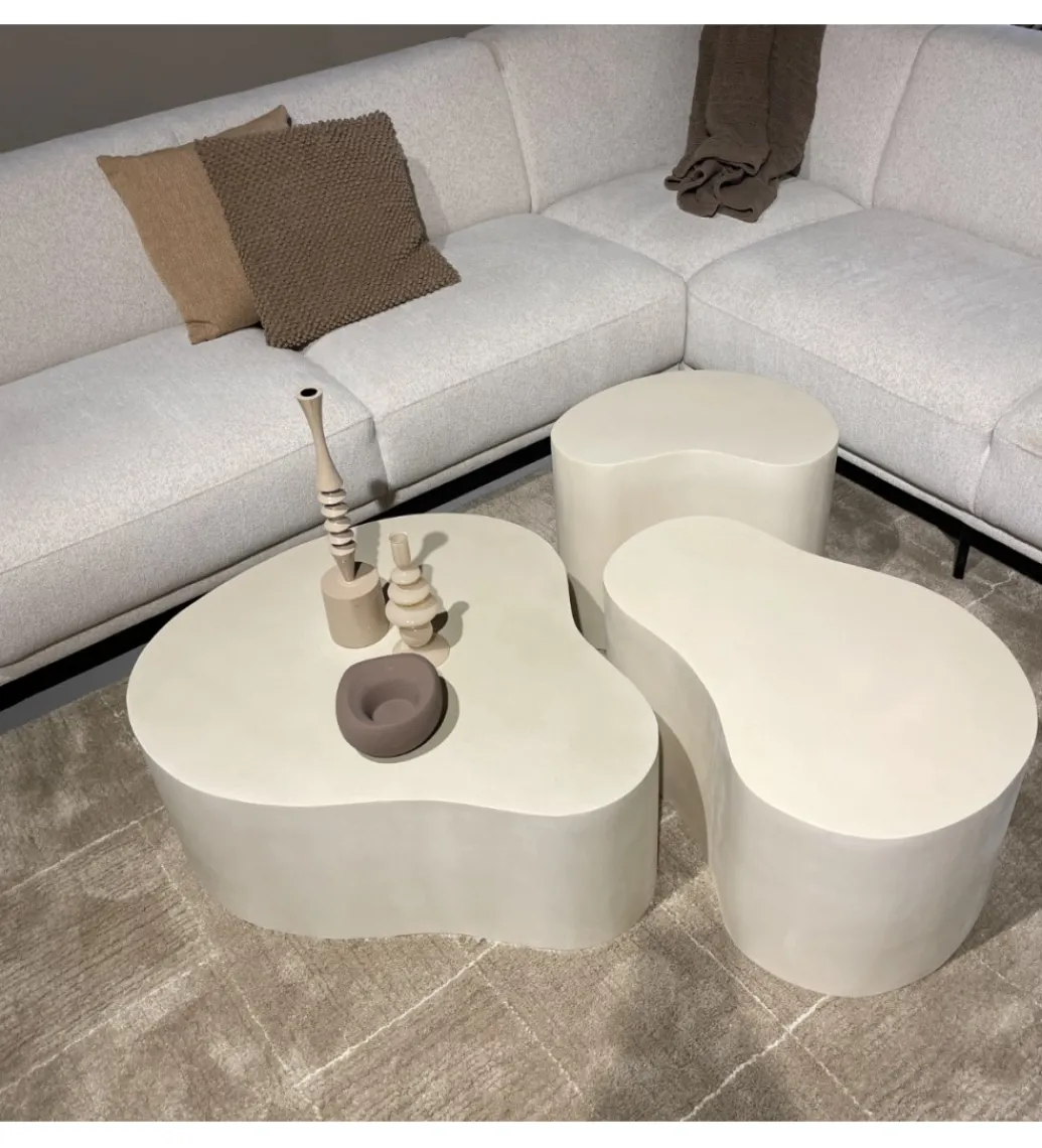 LF-Design Stolik kawowy SANDI Organic 83 cm kremowy