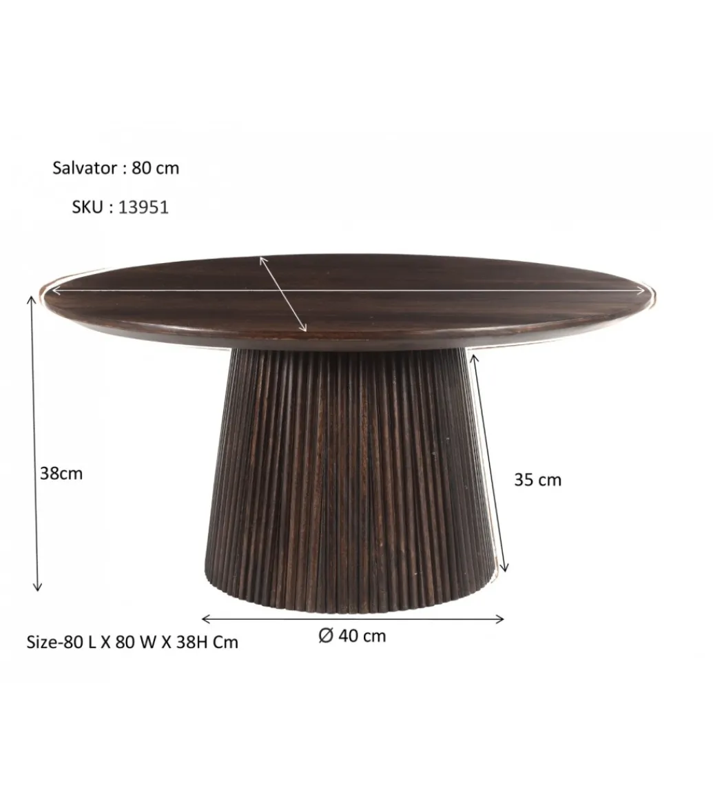 LF-Design Stolik kawowy SELVETOR 80 cm w kolorze orzecha
