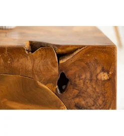Invicta Interior - przedsprzedaż Stolik kawowy SHARK 90 cm drewno Teak